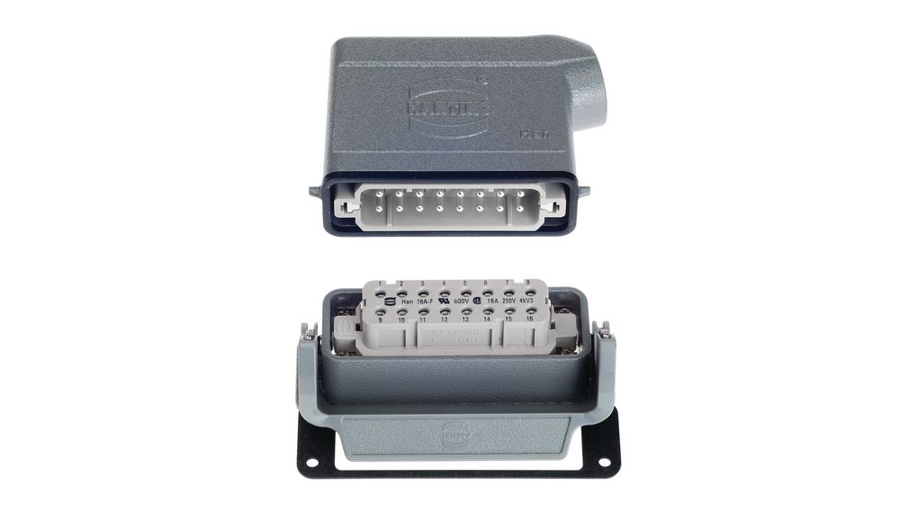 Kontaktdonssats 16P+PE, Anslutningsdon / Sockel, 16 Antal kontakter, 1 ... 2.5mm²